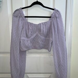 SHEIN Lilac Textured Off-Shoulder Blouse